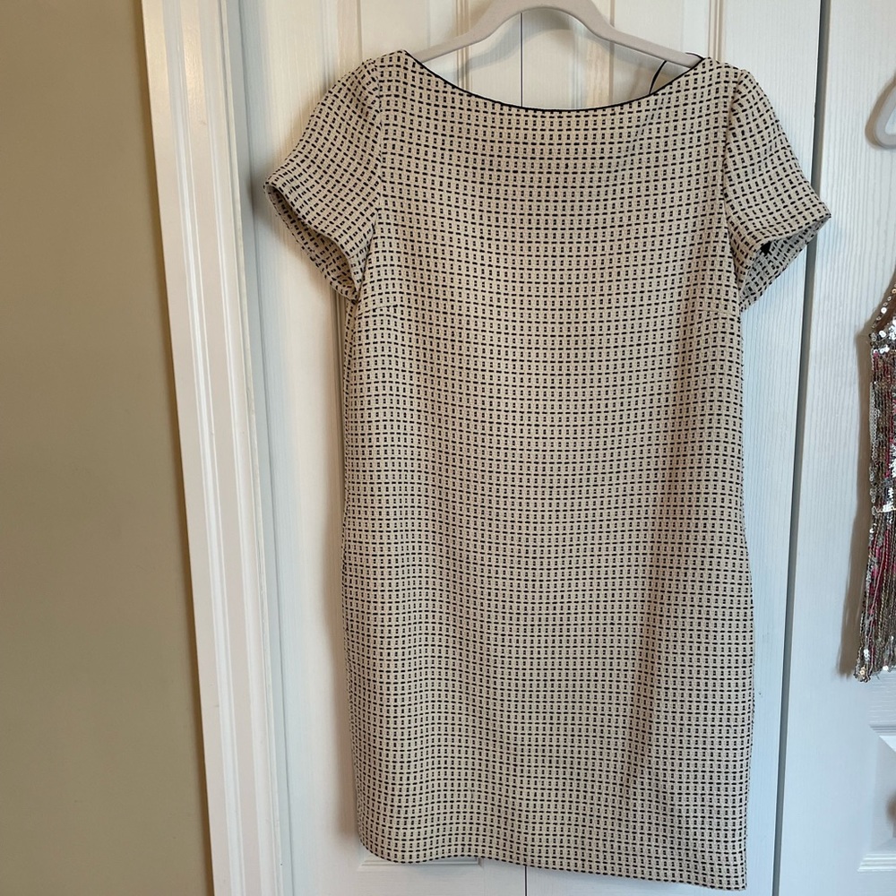 Black and ivory tweed dress  massimo dutti